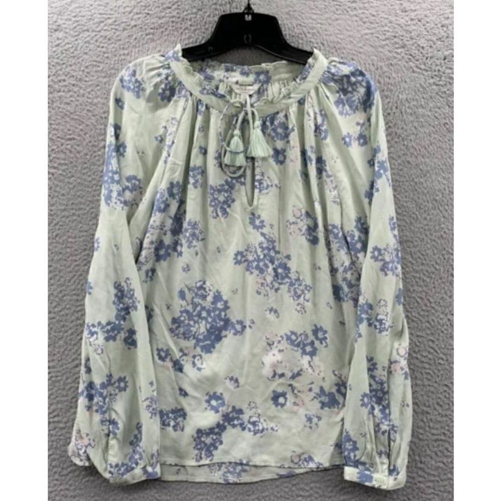 Lucky Brand Women's Multicolor‎ Floral Tassel Ruffled Prairie Blouse Size XL